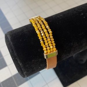 New Cameron Bead & Leather Bracelet by Plunder